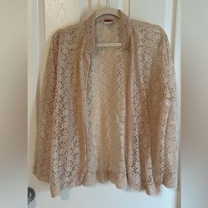 Tudor Court - Tan Sheer top/Blazer/Cardigan
